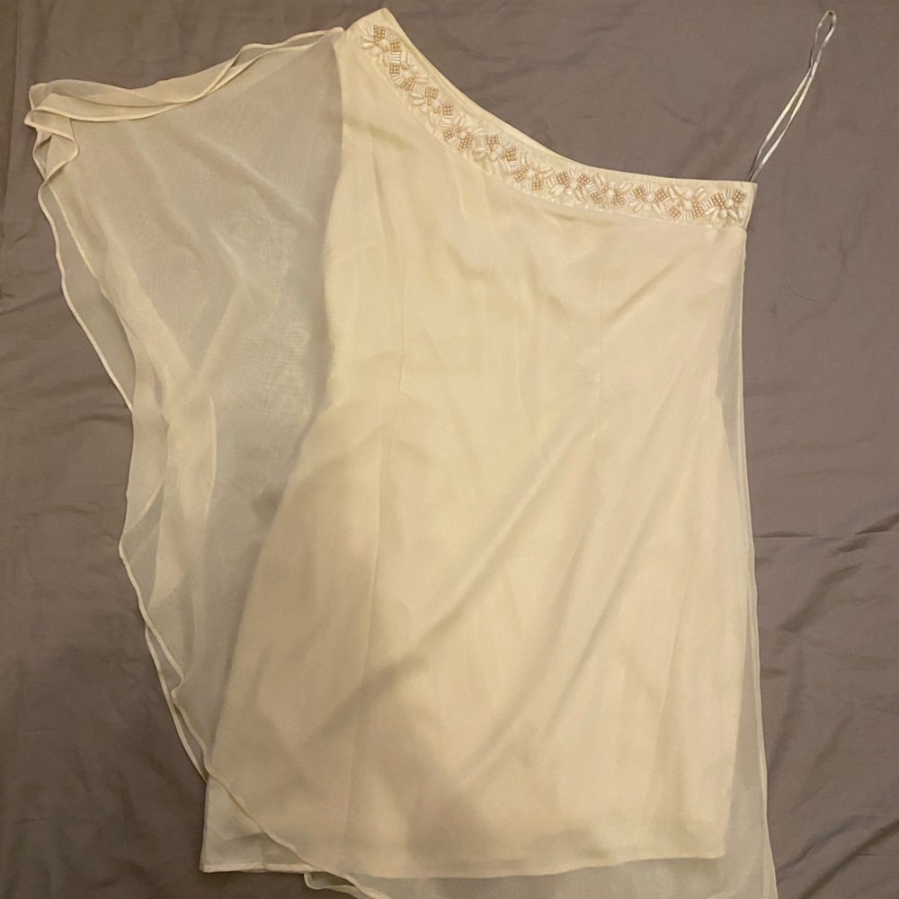 MaxAndCleo Elegant Cream Asymmetrical Dress size 10